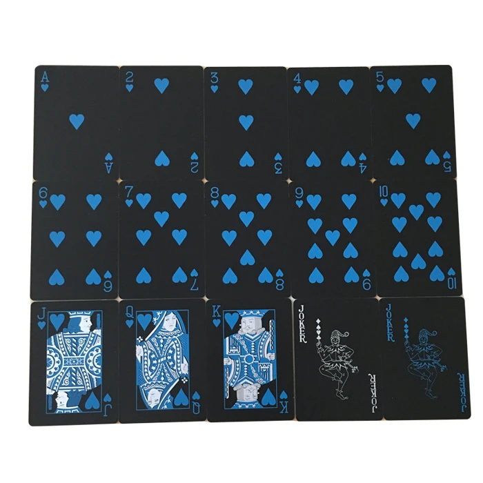 Водонепроницаемый игральных карт черный ПВХ Пластик прочный для семьи и друзей, чтобы играть с высокое качество гарантия 54 шт./1 пакета(ов)