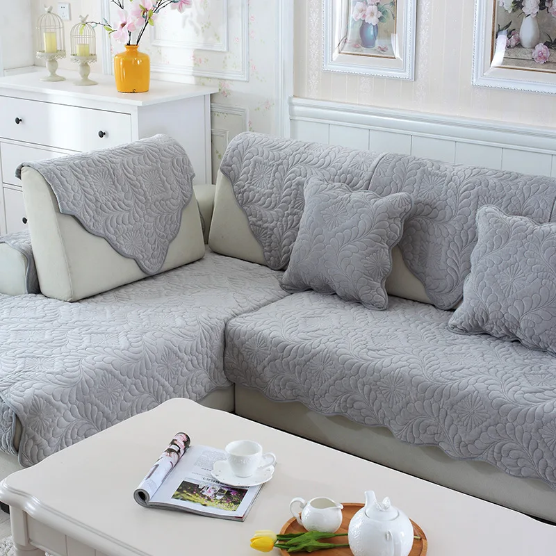 Плюшевое тканевое полотенце для дивана, современный минималистичный тканевый чехол для дивана, мягкий стеганый диван с амортизацией для украшения дома, гостиной