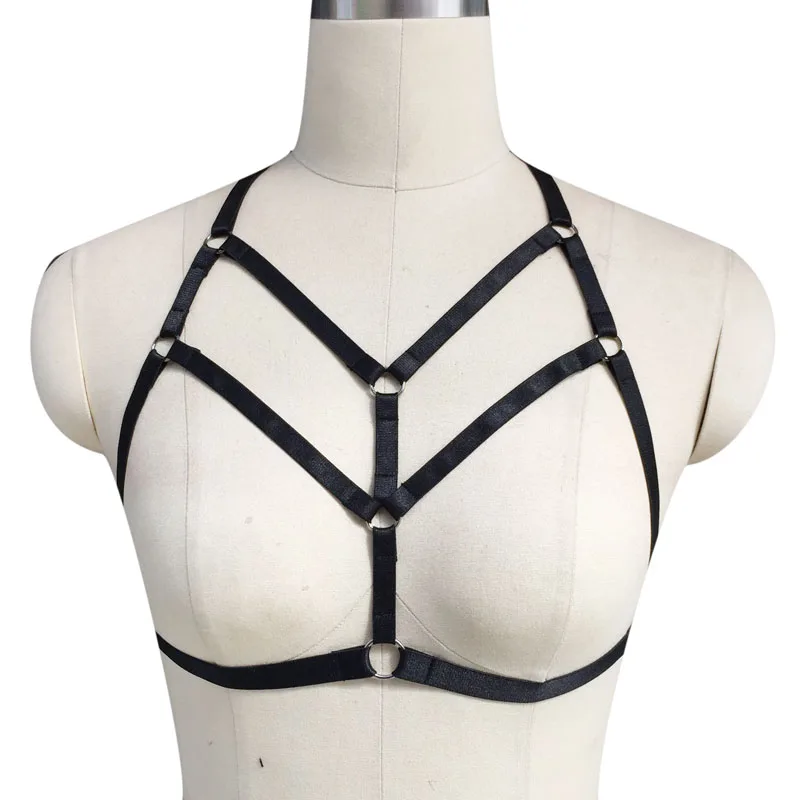 New Hot Women Bra harness Elastic Adjust size top Open Cage bra harness