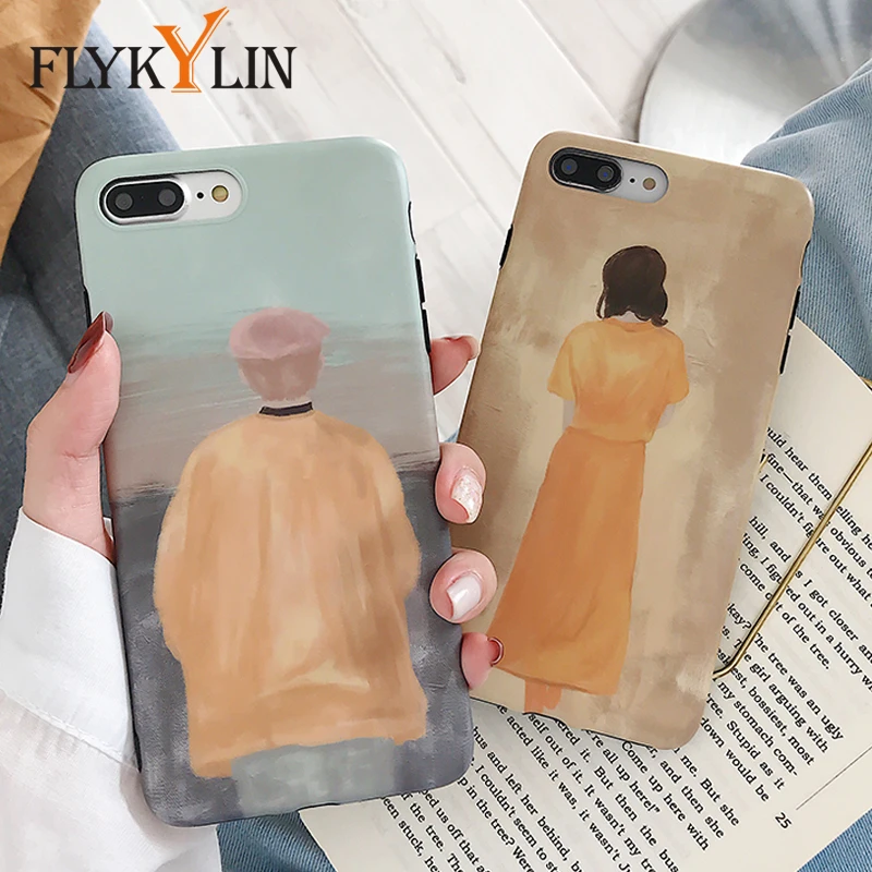 FLYKYLIN INS Art Couples чехол для iPhone 6 S 7 8 Plus XS Max X XR задняя крышка девочек и мальчиков