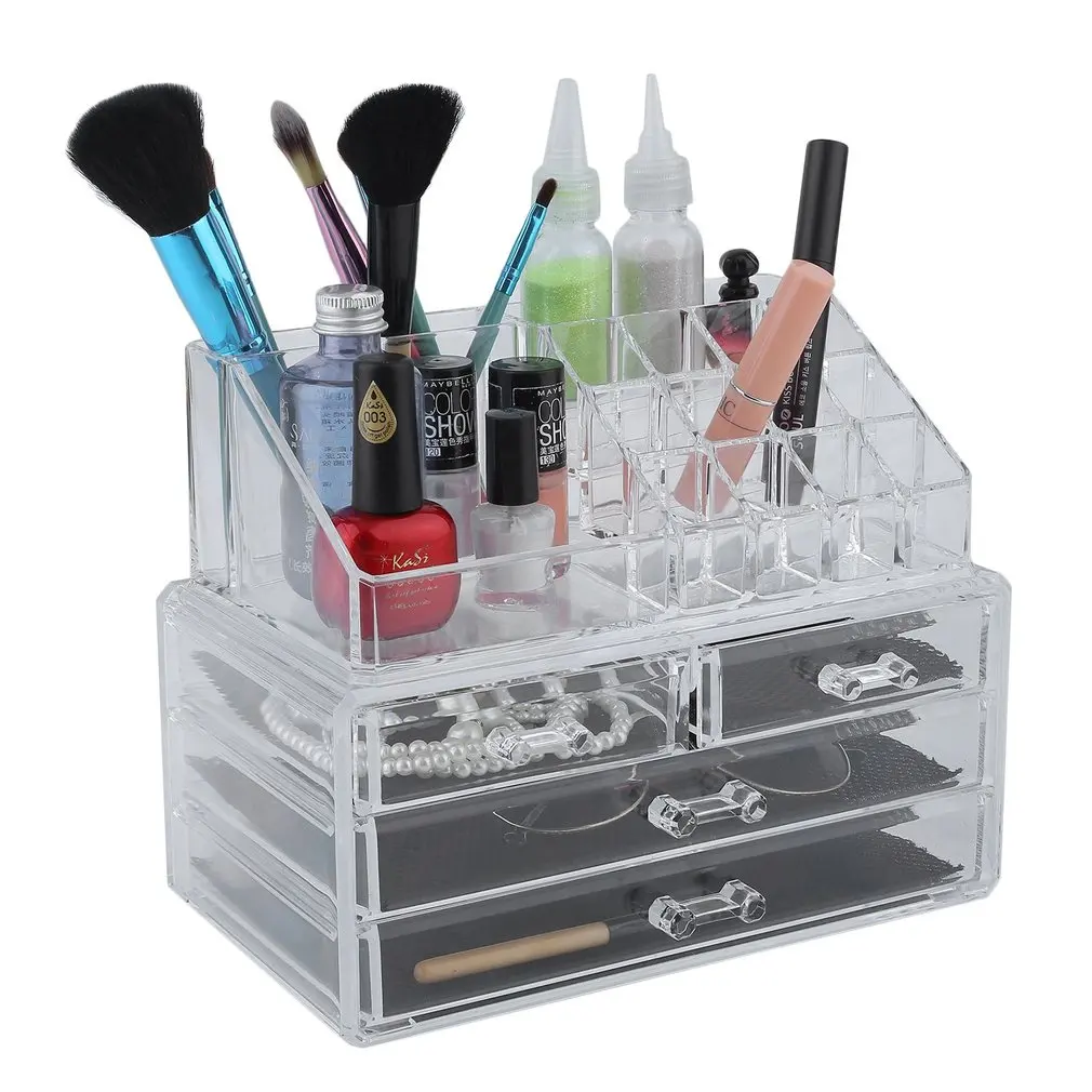 

Multifunction Large Necklace Rings Jewelry Casket Cosmetic Storage Box Drawer Lipstick Holder Acrylic Organizer Case