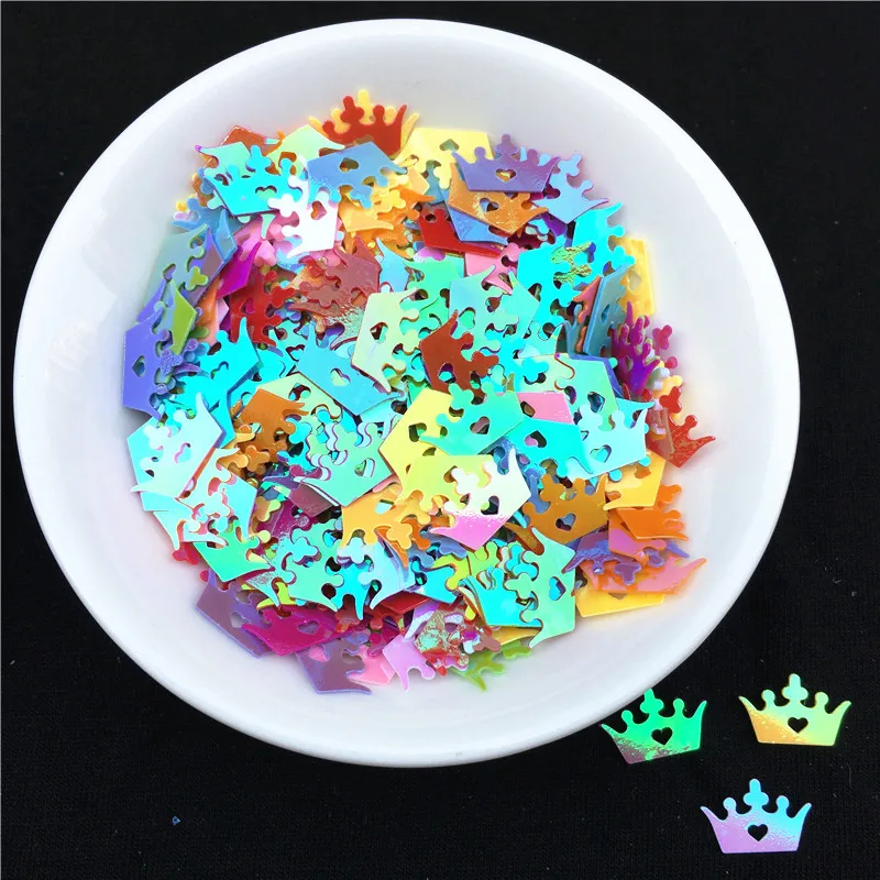 

15g/Pack 400Pcs 7*11mm Colorful Imperial Crown Shape Loose Sequins Paillettes Sewing Craft, Women Garments Bags DIY Accessories