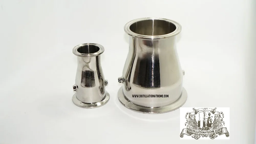 

Tri- Clamp Reducer 2" x 3" (51 x 76mm). SS 304 Stainless Steel with sleeves for thermosensors 4.2mm and 6.2mm
