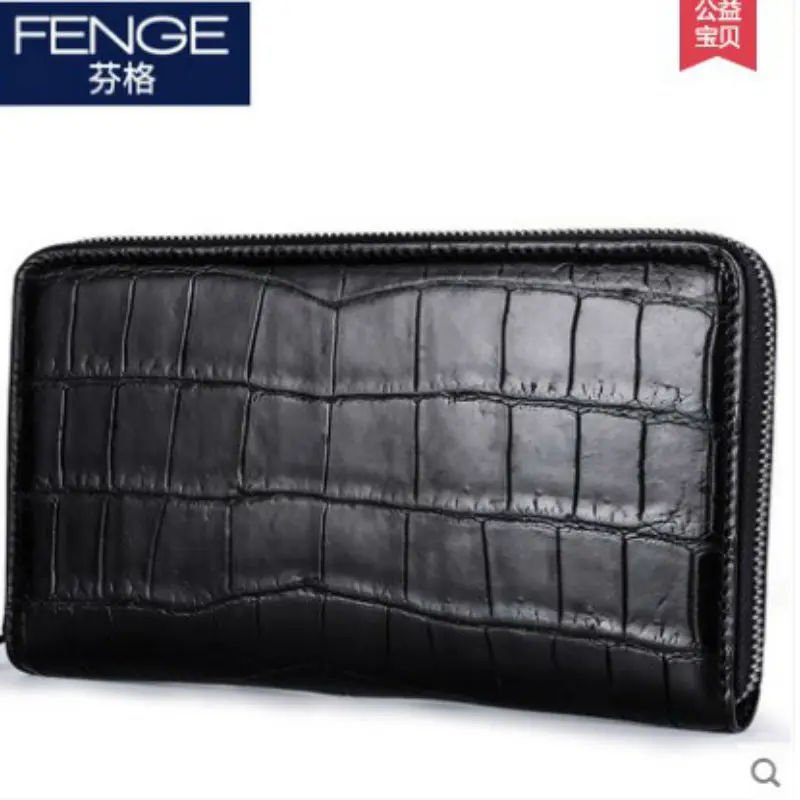 

Fenge crocodile belly leather men clutch bag male long crocodile leather men wallet without stitching crocodile men bag