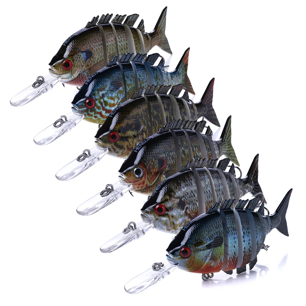 

Fishing Tackle Fishing Lure Crankbait Hard Bait Fish Hook Lifelike 6 Jointed Sections Swimbait 10cm/12g