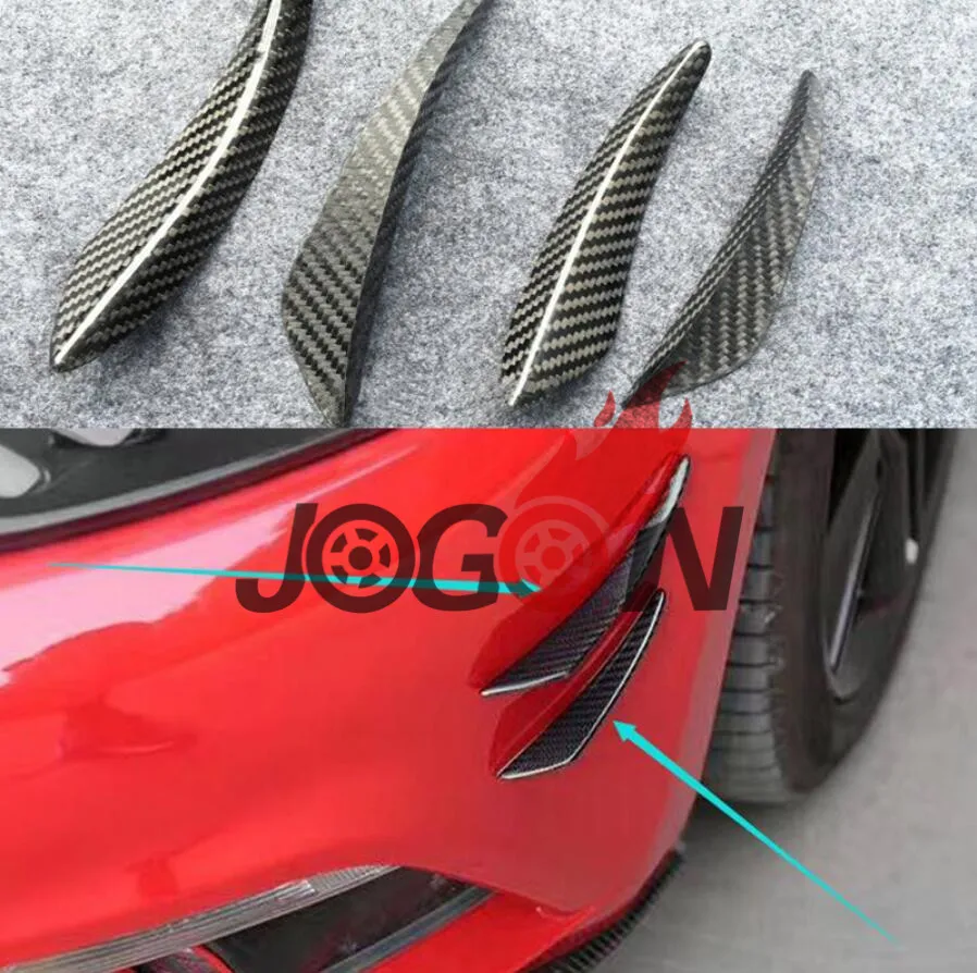 Auto Carbon Fiber Surface Car Front Bumper Fins Spoiler Refit Canards Splitter
