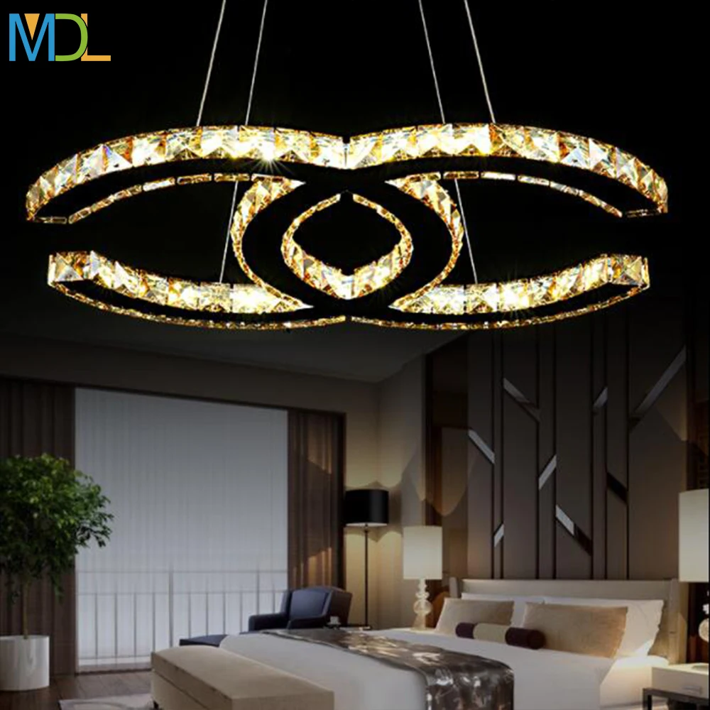 

Simple Modern Art LED Crystal Chandeliers Silver Amber Ceiling Mount Light Modern K9 Romantic Pendant Bedroom light Fixtures