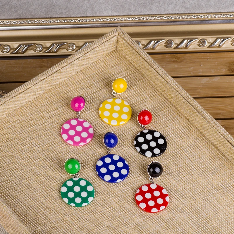 Trendy Fashion Dangle Acrylic Earrings for Women 2018 New Circle Geometric Resin Dangling Earring Elegant Jewelry Party Brincos (3)