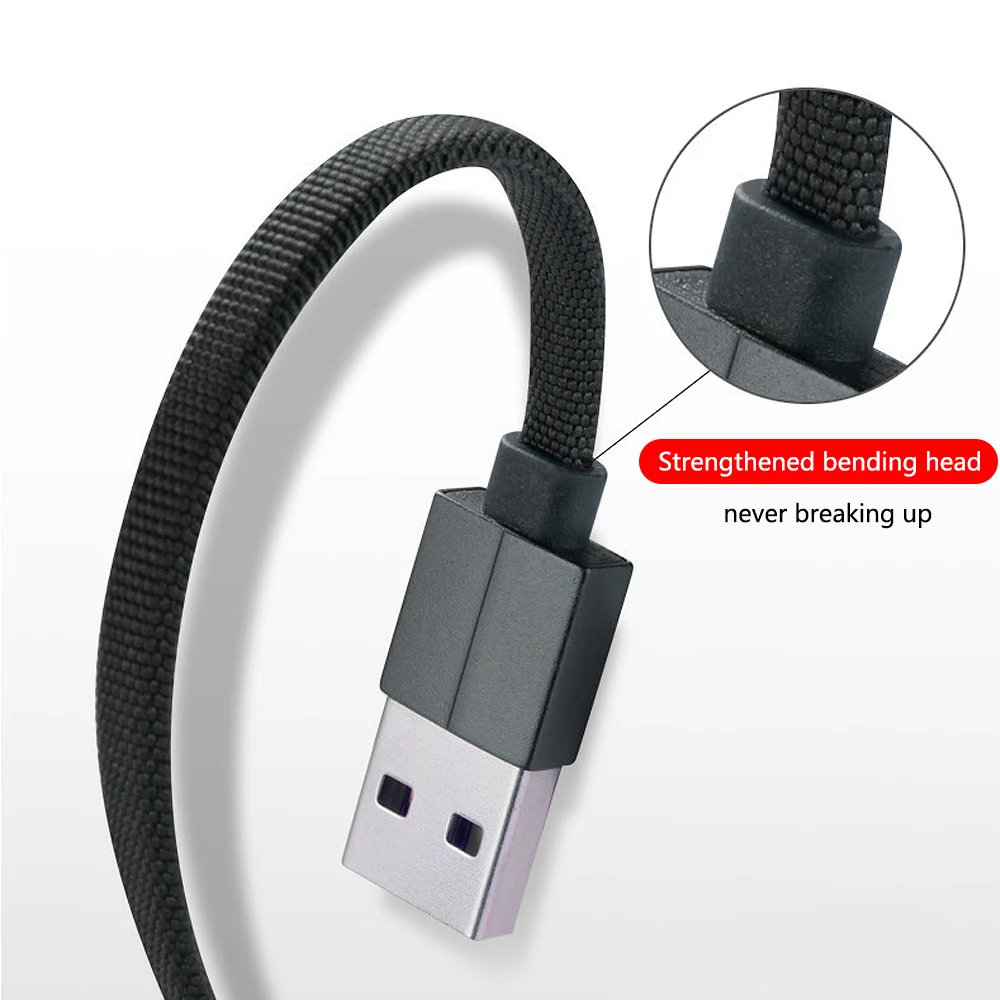 USB سلك مسطح نوع C كابل 0.25 m-3 m مزامنة بيانات الحبل سلك لسامسونج Xiaomi سريع كابلات شحن الهاتف المحمول