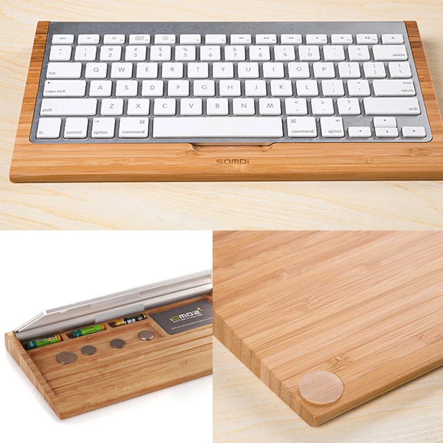 Samdi Original de bambu teclado de madeira Stand criativo suporte de
