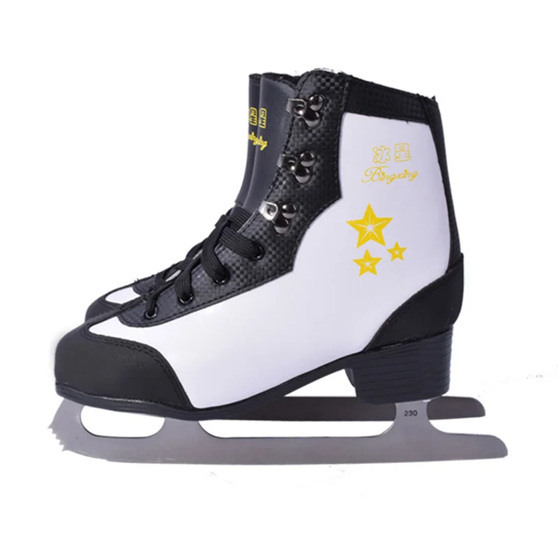 Japy تزلج الجليد تزلج الخدع أحذية الكبار الطفل حقيقي للجلد زلاجات ثلجية المهنية زهرة سكين هوكي سكين الحقيقي زلاجات ثلجية