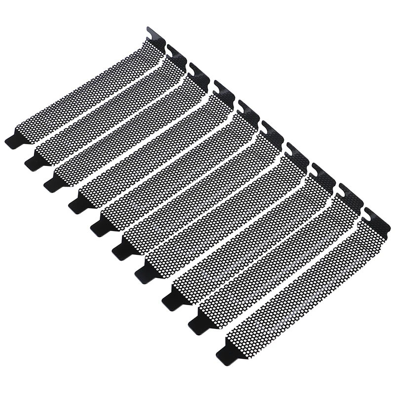 New 10Pcs/lot Black Hard Steel Dust Filter Blanking Plate PCI Slot Cover w Screws