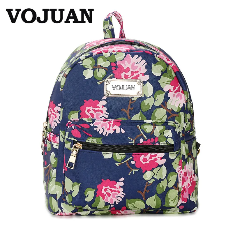 

VOJUAN Fashion Women Backpack Cute Mini Backpack Female High Quality Leather Printing Small Backpacks For Teenage Girls sac
