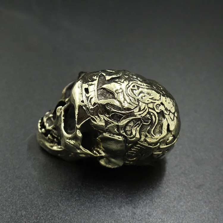 Pure Copper Skull Small Ornaments Brass Solid Skull Retro Decoration Gift Processing Pure Copper Skull Small Ornaments Brass Solid Skull Retro Decoration Gift Processing