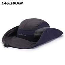 Летняя Рыбацкая шляпа для мужчин и женщин с широкими полями, дышащие сетчатые пляжные шляпы, Мужская Уличная Кепка с защитой от ультрафиолета