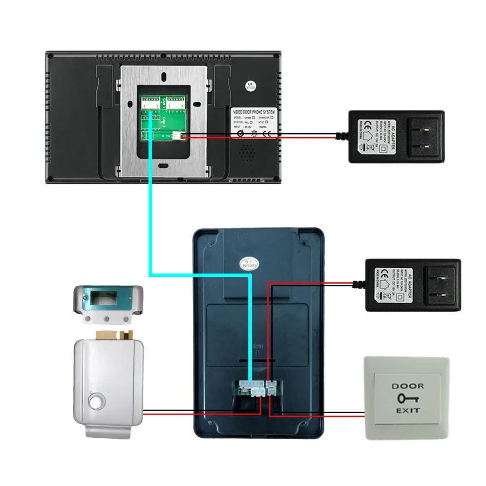 Yobangsecurity сенсорный ключ 7 "дюймов RFID пароль телефон видео домофон Дверные звонки Системы IR с электронным замком, переключатель выхода