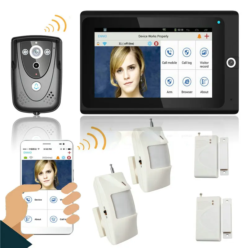 MOUNTAINONE Popular 7 WiFi Wireless font b Video b font Door Phone intercom Doorbell IP Camera
