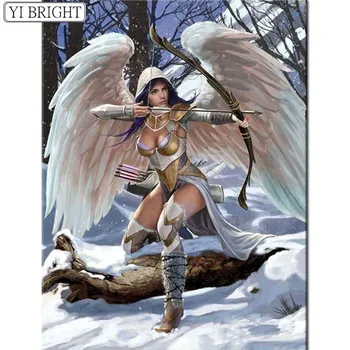 

Diamond Embroidery Rhinestones Crafts Angel Wing Beauty Archery Diamond Painting Cross Stitch 5D Mosaic Wall Sticker Room LK1