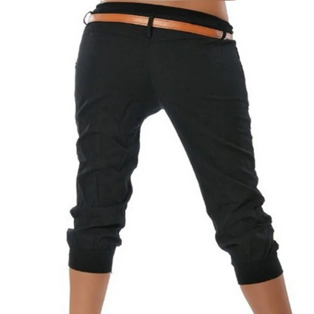 Laamei 2018 New Women Capris High Waisted Solid Pants Brand Calf-Length Bottoms Femme Vintage Solid Sweatpants Summer Autumn 1