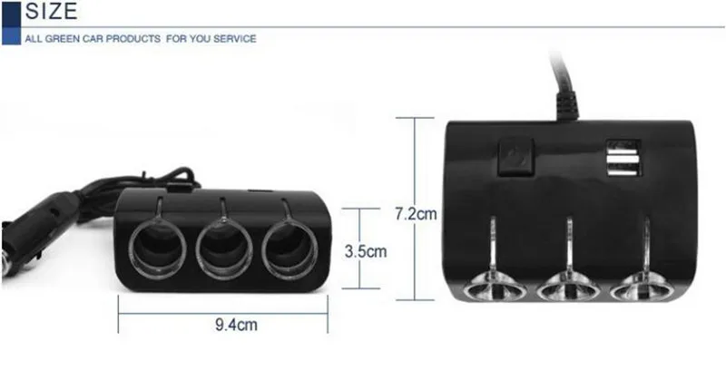 Универсальный 3,1 А выход 3 способа 120 Вт автомобильный прикуриватель розетки разветвитель адаптер питания двойной USB зарядное устройство для всех телефонов для iPad