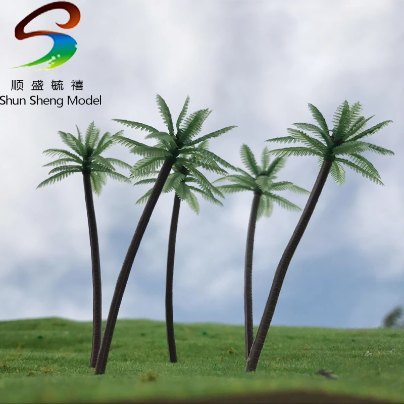 

100pcs wholesale Scale Train Layout Set Model 70mm palm tree seabeach tree
