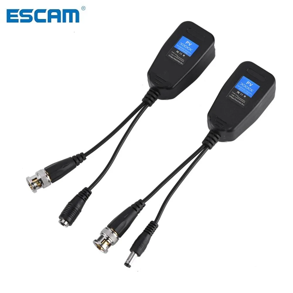 1 Pair CCTV Coax BNC Video /& Power Balun Transceiver to CAT5e 6 Surge Protection