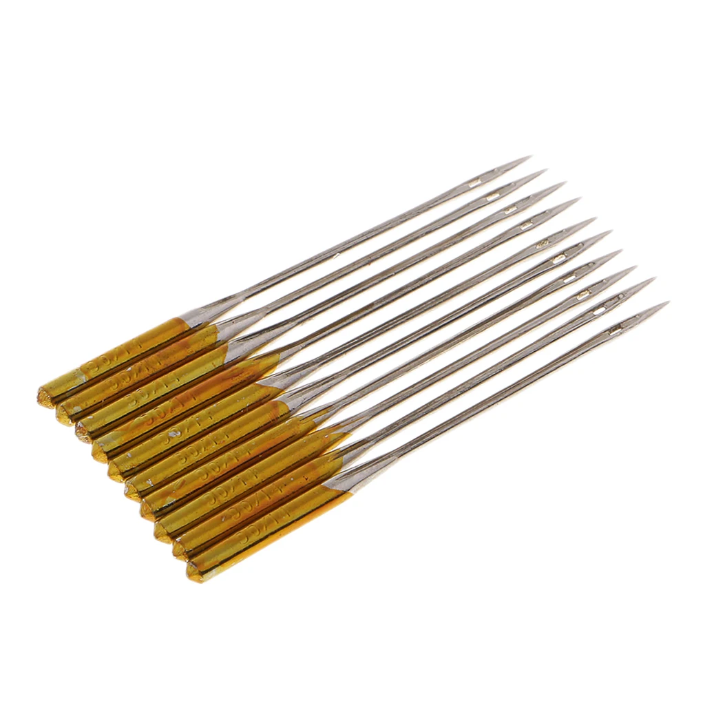 10Pcs/lot Stainless Steel Sewing Machine Needles 5 Sizes Anti-jumper Sewing Needle for Household Stitching Tools Accessories