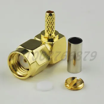 

20pcs RF electrical wire coaxial cable terminal connector RP-SMA Crimp Plug (female pin) Right angle connector for RG316LMR100