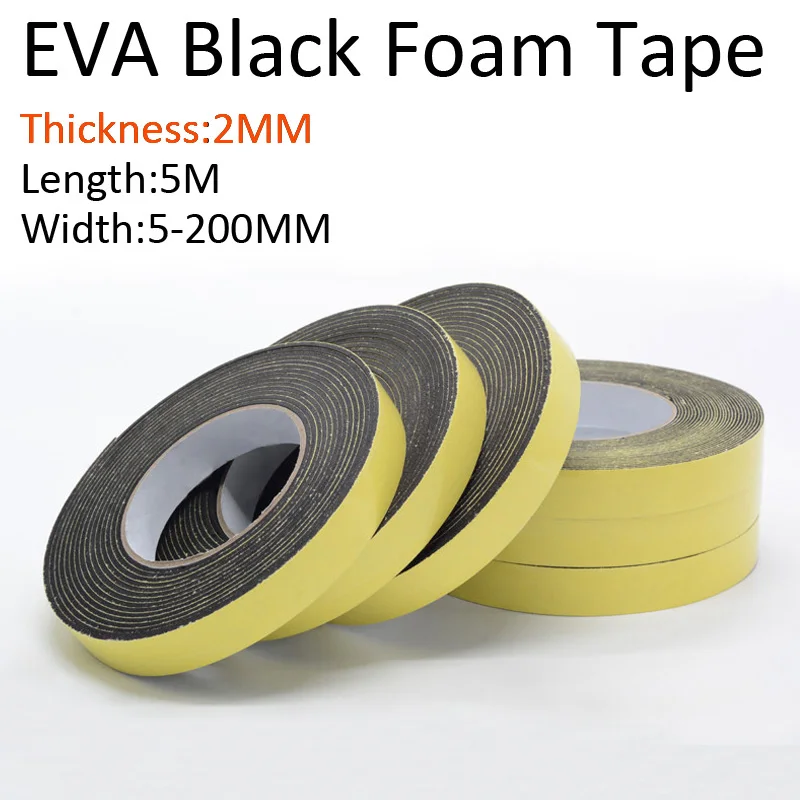 EVA Sponge Single sided tape Foam Tape EVA tape Super sticky black color 2MM thick 5M length
