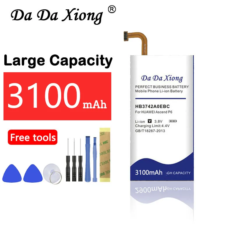 

Da Da Xiong 3100mAh HB3742A0EBC Battery for Huawei Ascend P6 P6-U06 p6-c00 p6-T00/ Ascend G6 G620 G621 G620s G630