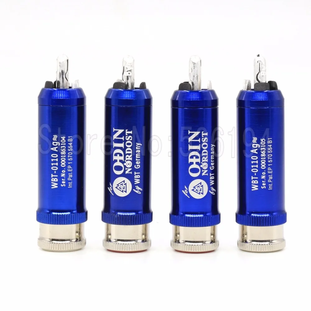 

Free shipping 4Pcs Nordost ODIN 5N silver Plated RCA connector WBT RCA plugs audio RCA jack with DIY RCA cable