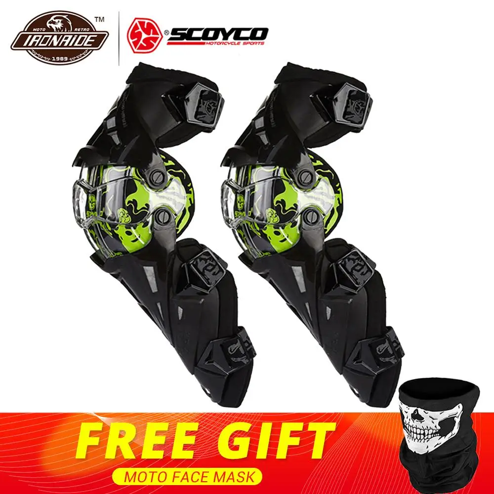 SCOYCO Motorcycle Knee Pads Protector ATV Motocross Knee Pads Sports Scooter Motor-Racing Guard Safety Knee Pads Ski Guards