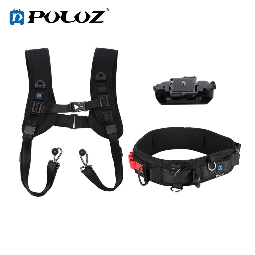 

PULUZ Multi-functional 3 in 1 Waistband Strap + Double Shoulders Strap + Capture Camera Clip Kits with Hook for SLR/DSLR Cameras