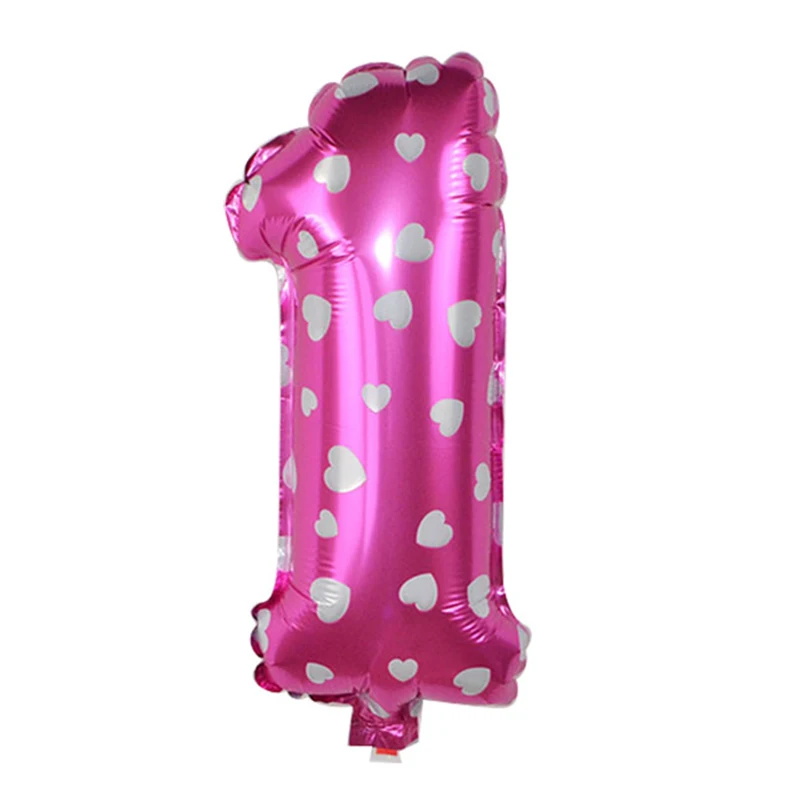 1 шт. Детские воздушные шары с цифрами на первый день рождения, воздушные шары из фольги для первого дня рождения, голубые/розовые/золотые вечерние шары для дня рождения, декор для мальчиков и девочек - Цвет: pink