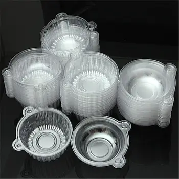 

100Pcs round Clear Cupcake Muffin Cookie Food Plastic Box Holder Container Case