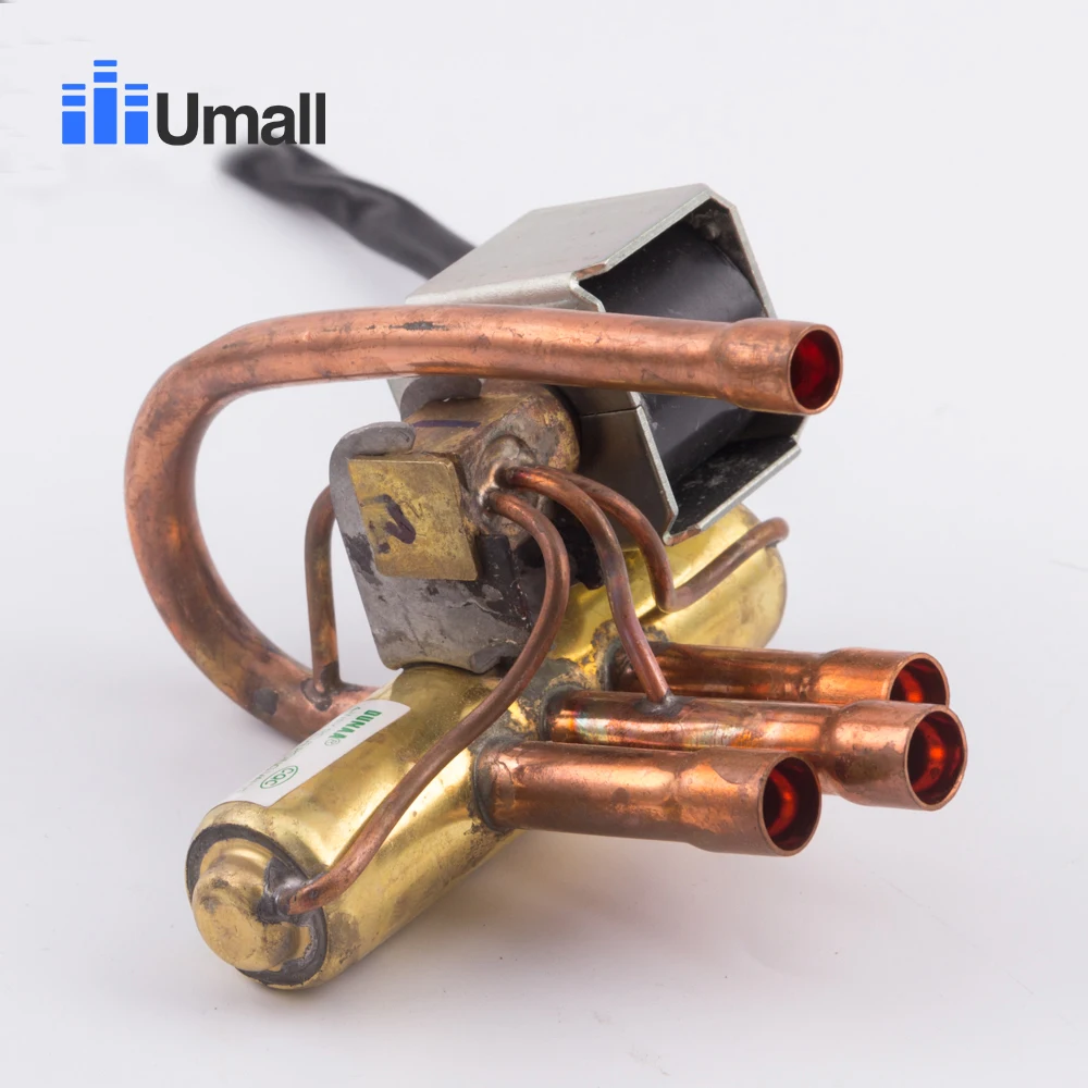 Aire acondicionado electromagnético cuatro vías Válvula de marcha atrás con bobina 1 P cobre aire acondicionado válvula hidráulica piezas de repuesto