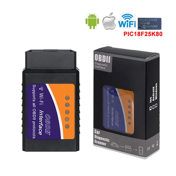 ELM327 WiFi/BT V2.1/V1.5 с чипом PIC18F25K80 диагностический инструмент ELM 327 для IPhone/Android ELM327 V1.5 OBD2 OBD II сканер