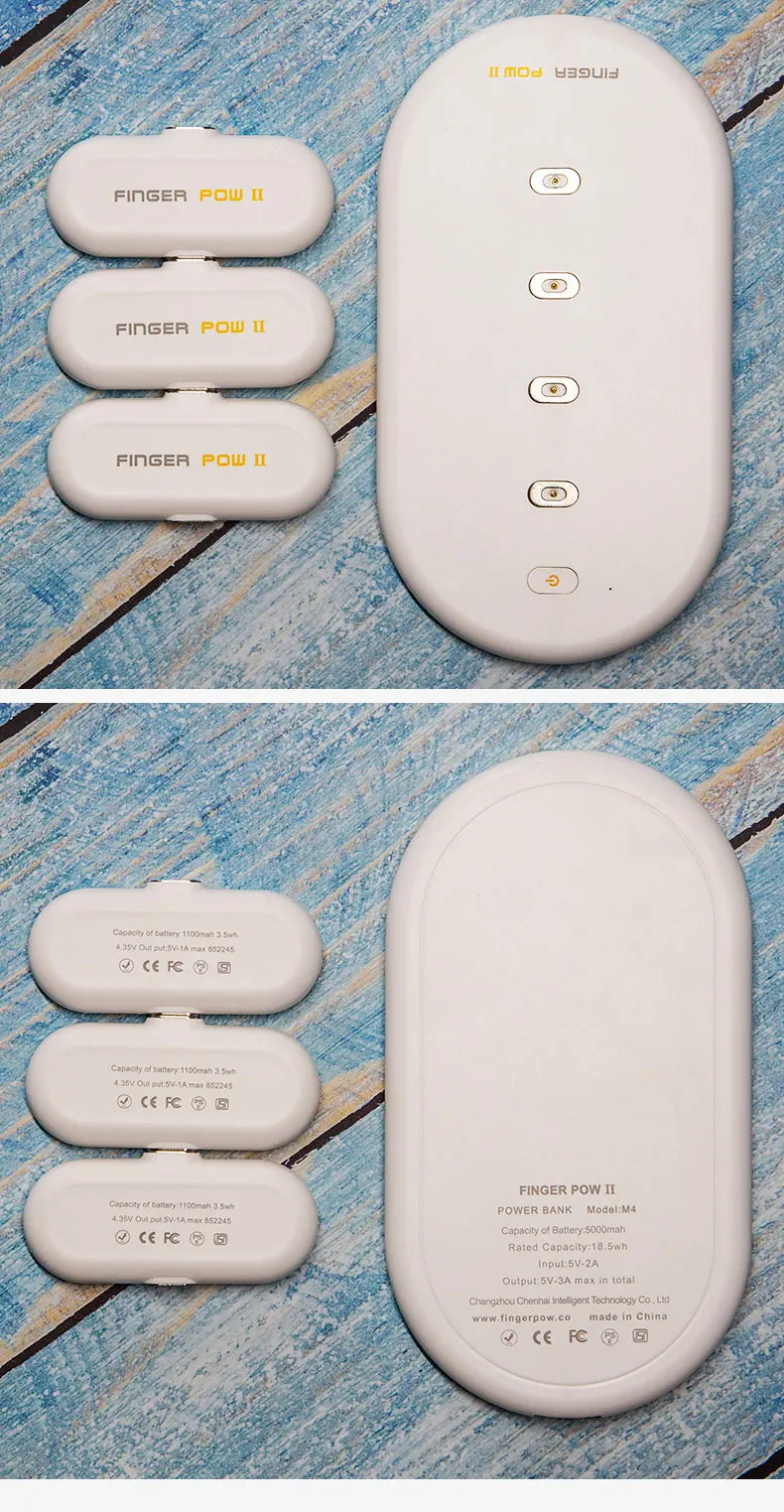 Fingerpow портативное зарядное устройство 18650 батарея для android type c iphone Магнитный внешний аккумулятор USB Кабель powerbank