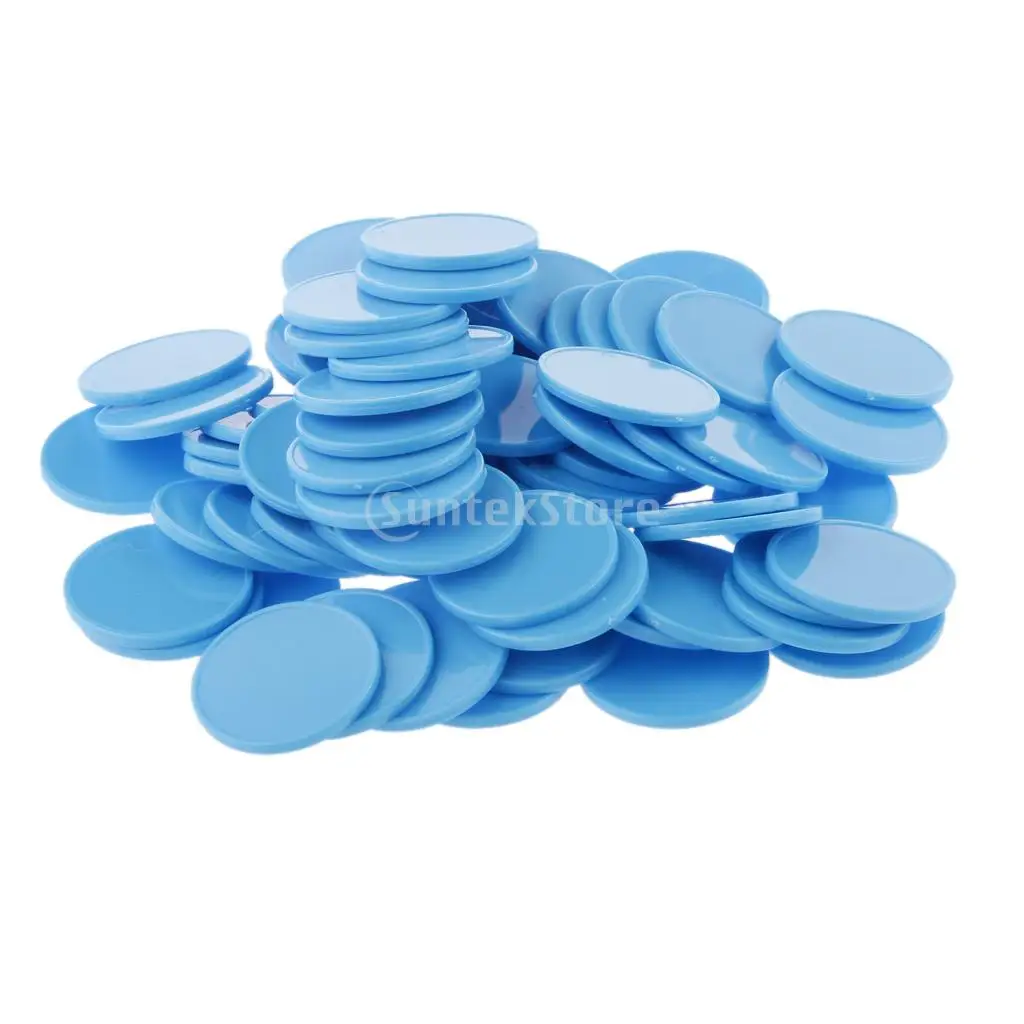 100 Pieces Plastic Poker Chips Bingo Markers Token Toys for Party Casino Board Game Accessory