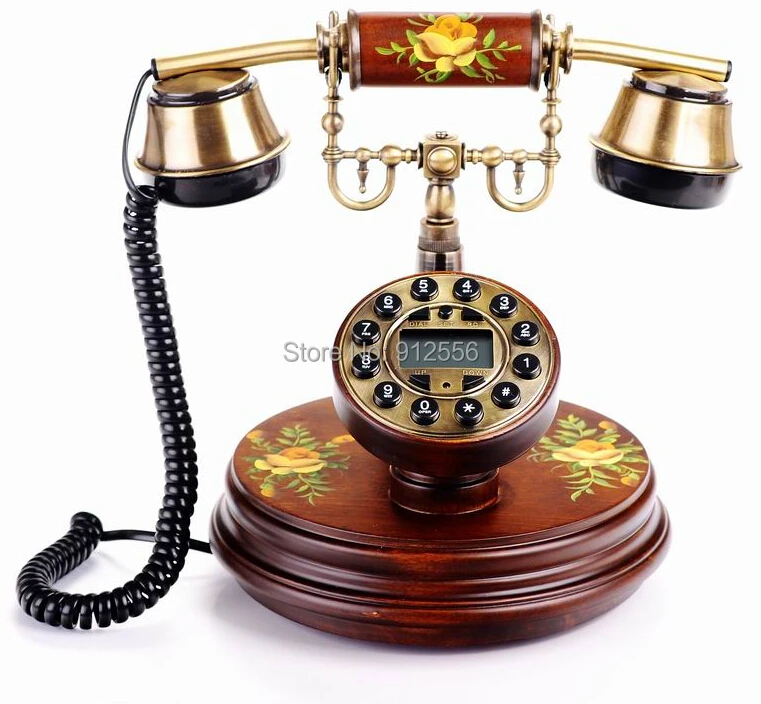 Wood Corded Phone Telefone Retro Antique Telephone Table Telefone