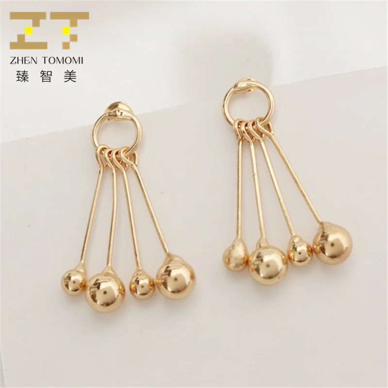

2019 New Hottest Women's Fashion Earrings Bijoux Long Statement Hollow Circle Metal Ball Beads Drop Earrings For Women Jewelry