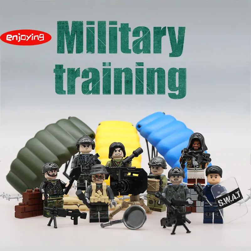 

City Police Military Swat Gun Figures Weapons Pack Army Soldiers Figure with Weapon Legoings Building Blocks Children Gift Toy