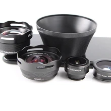 Комплект объективов для мобильного телефона 3-го поколения, широкоугольный объектив 4 в 1+ макро объектив+ рыбий глаз+ телефото для iPhone XR/7/6s/6s plus и большинства телефонов Android