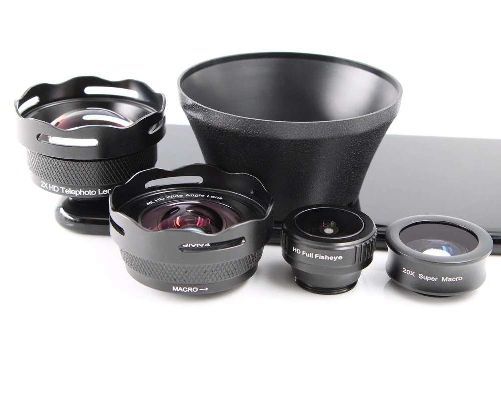 

The 3rd Gen. Cellphone lens kit, 4 in 1 Wide-angle+Macro Lens+Fisheye+Telephoto for iPhone XR/7/6s/6s plus & Most Android phone