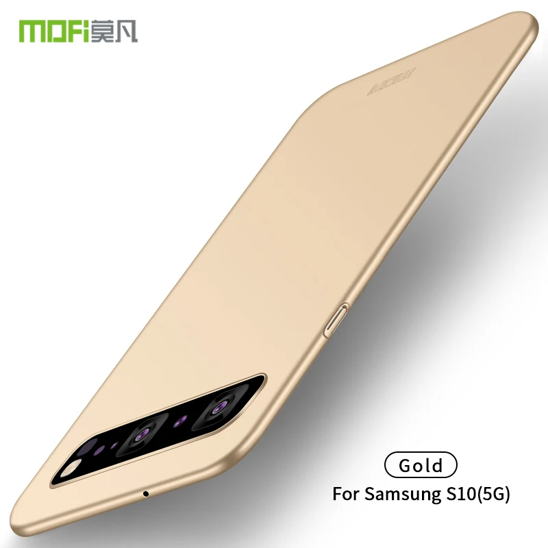 Для samsung Galaxy S10 5G MOFI классический матовый ПК Твердый переплет защитный чехол для телефона для samsung Galaxy S10 5G - Цвет: Золотой