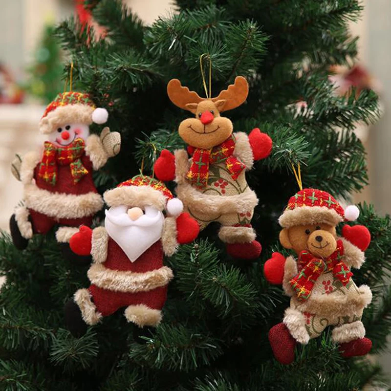 18*13 см Лось медведь Санта Клаус в Зимняя Одежда Рождественские украшения висит Подвески елка Cut снеговик