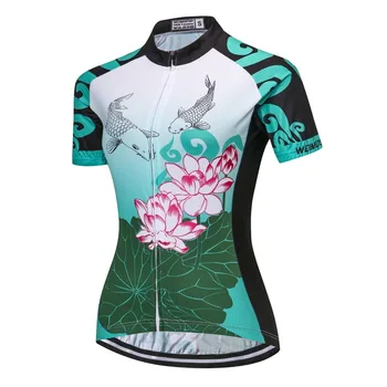 

Weimostar Women's Cycling Jersey Short Sleeve Lotus Flower Size S-XXXL