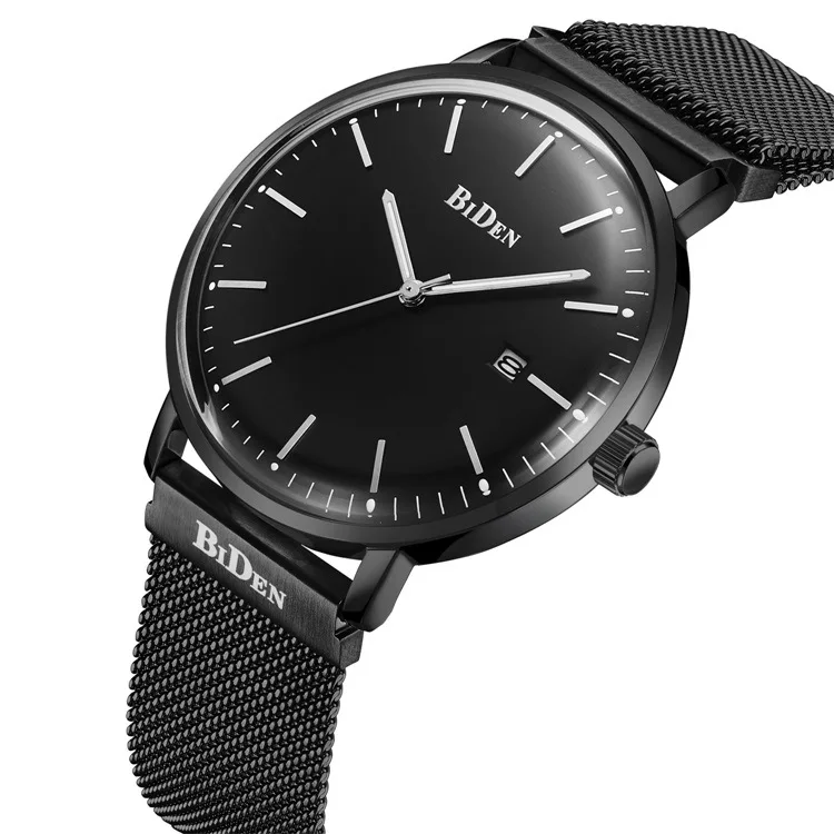 

Fashion Men Casual Watch Magnet Buckle Black Stainless Steel Men's Watches Japan Quartz Waterproof Business Wristwatch for Male