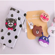 

ri PPP For iPhone7 Case Bear Mickey Cony Silicone Cartoon Phone Stand Expanding Holder For Huawei Smartphone Mount Grip
