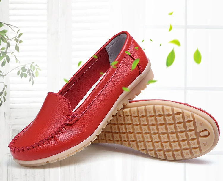 AH 168-New Arrival Cow Leather Women Loafers-2